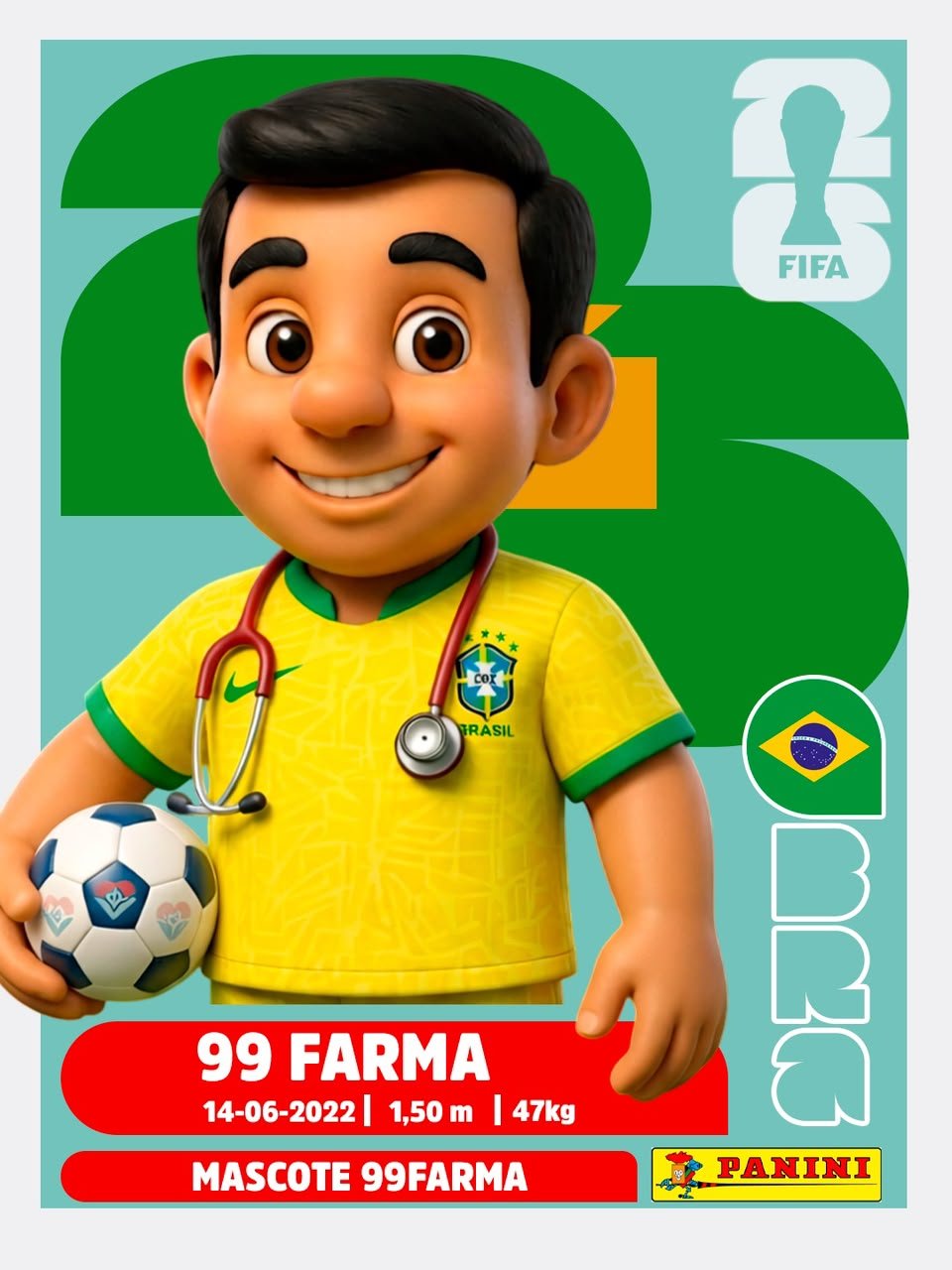 Mascote promocional - 99 Farma Brasil